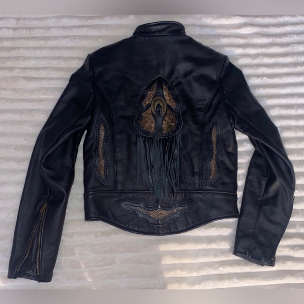 VTG 1989 The Country Cobbler Women’s Leather Moto Gypsy Jacket Size 10